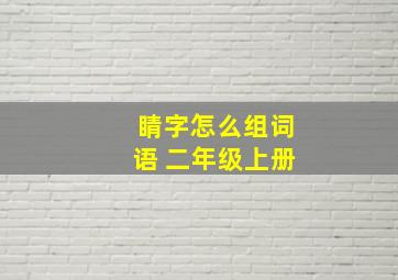 睛字怎么组词语 二年级上册